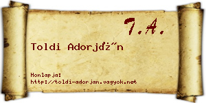 Toldi Adorján névjegykártya